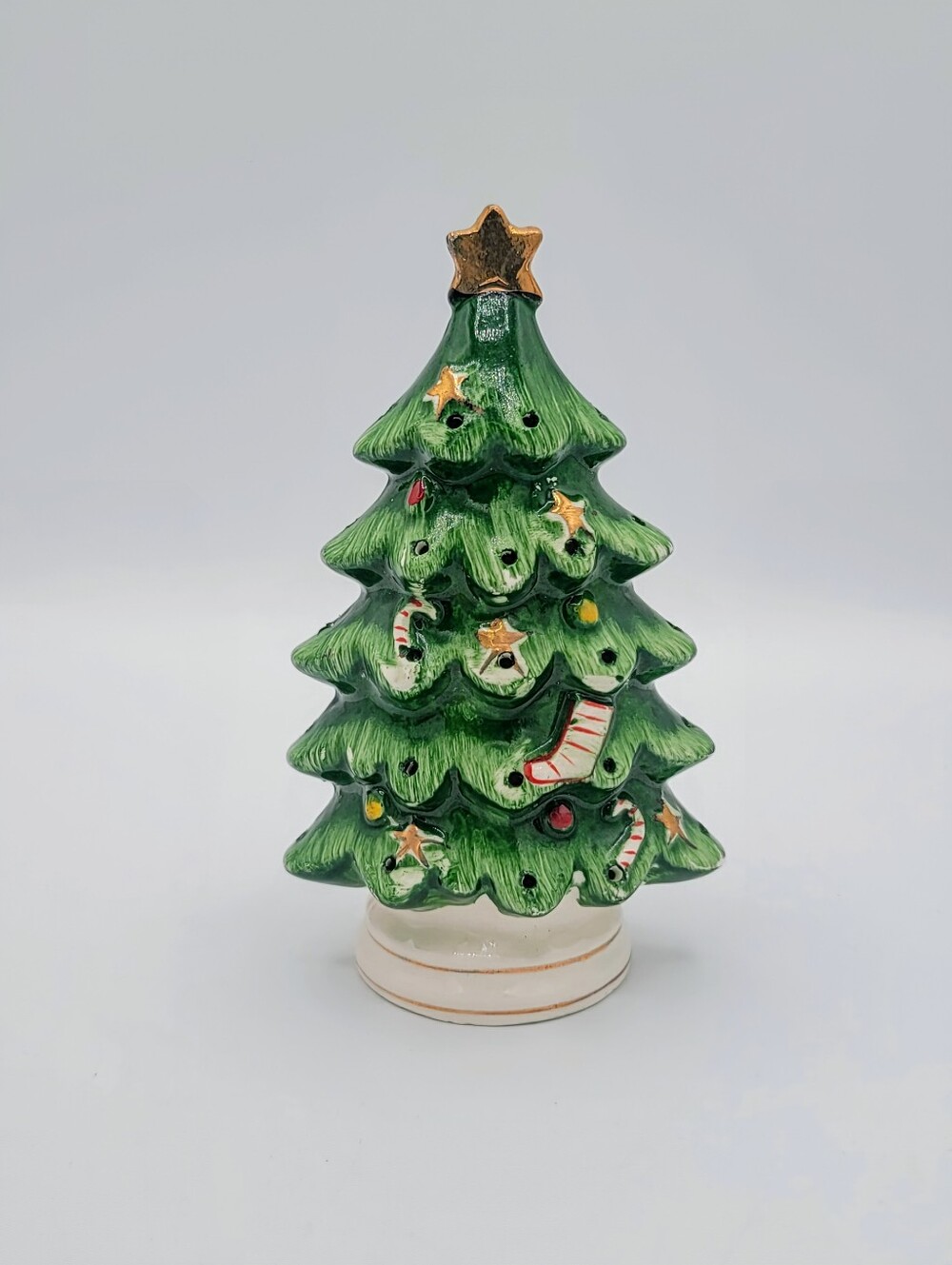 Commodore Japan Christmas Tree Toothpick Hors d'Oeuvres Holder 5.5" Vintage